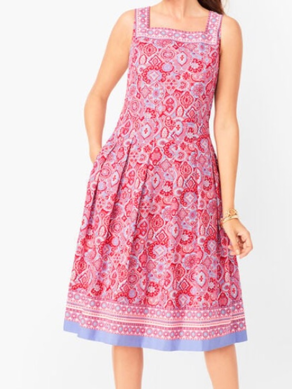 Talbots Sleeveless Medallion Print Fit & Flare Dress Size 12 NWT